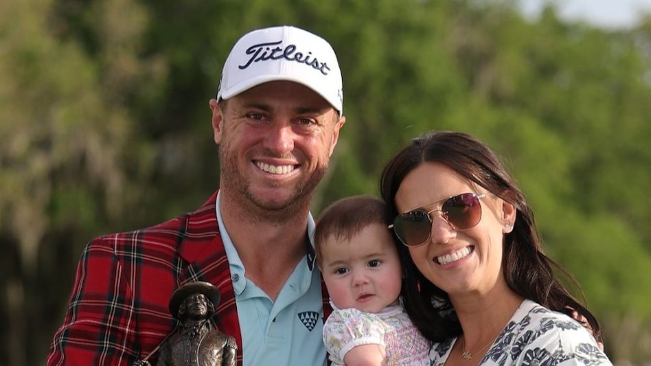 Justin Thomas celebrates with his family after winning the RBC Heritage tournament at Harbour Town in Hilton Head Island on Sunday. Image courtesy pgatour.com. Justin Thomas celebrates with his family after winning the RBC Heritage tournament at Harbour Town in Hilton Head Island on Sunday. Image courtesy pgatour.com.