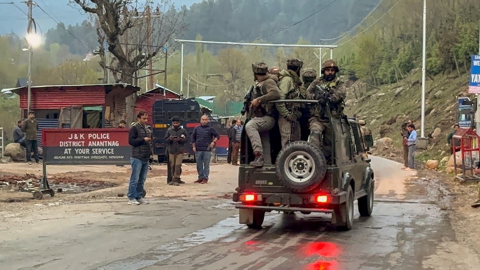Pahalgam terror attack: Security personnel move towards the site after terrorists attacked a group of tourists Pahalgam terror attack: Security personnel move towards the site after terrorists attacked a group of tourists
