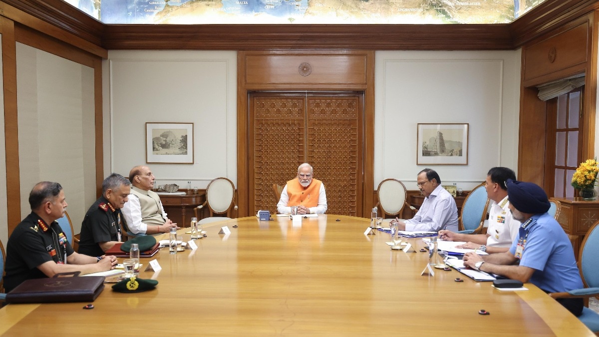 Prime Minister chairs high-level meeting with Defence Minister Rajnath Singh, NSA Ajit Doval. Prime Minister chairs high-level meeting with Defence Minister Rajnath Singh, NSA Ajit Doval.