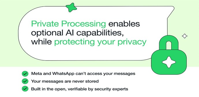 WhatsApp brings Private Processing to users (image: Meta) WhatsApp brings Private Processing to users (image: Meta)