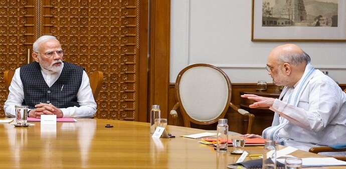 PM Modi chairs key meeting with Amit Shah, Rajnath Singh PM Modi chairs key meeting with Amit Shah, Rajnath Singh