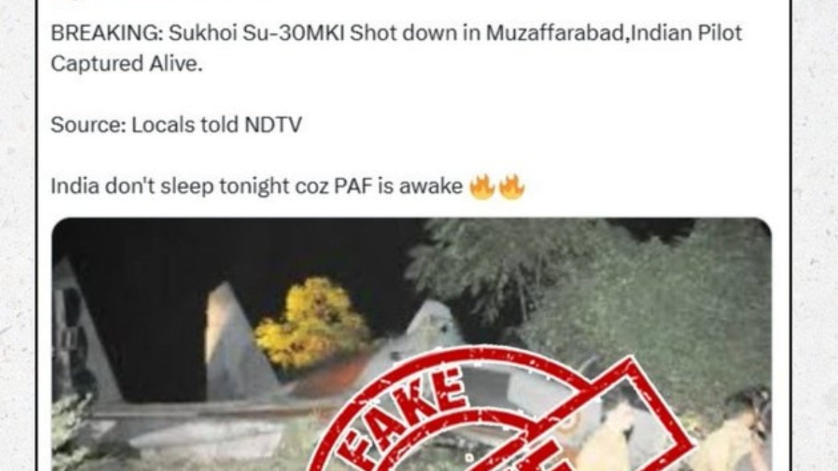 India Pakistan border tensions: PIB debunks fake news about Sukhoi Su-30MKI being shot down in Muzaffarabad India Pakistan border tensions: PIB debunks fake news about Sukhoi Su-30MKI being shot down in Muzaffarabad