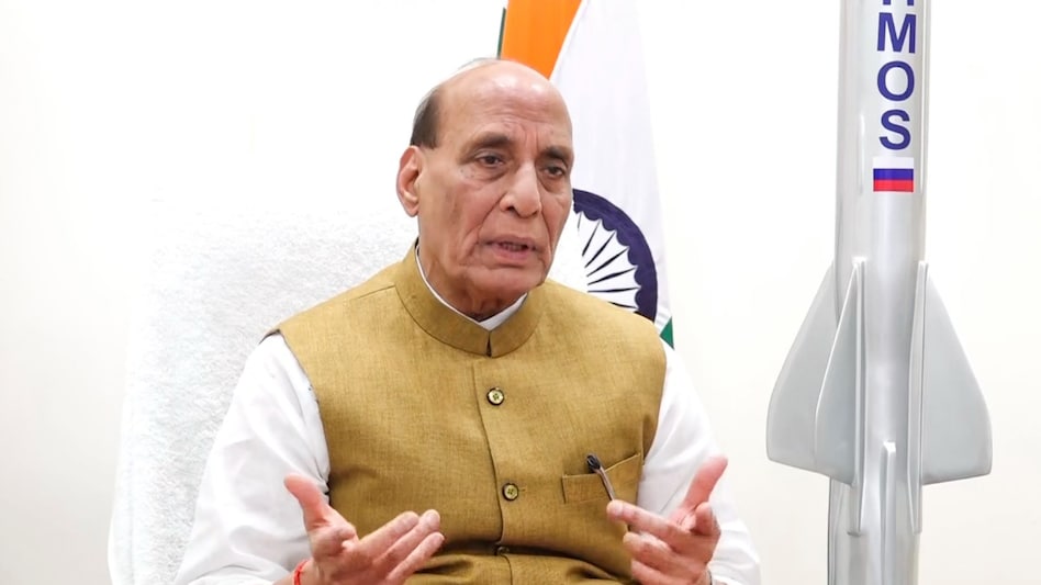 Defence Minister Rajnath Singh virtually attends the inauguration of BrahMos Aerospace Integration and Testing Facility, in New Delhi, on May 11. Defence Minister Rajnath Singh virtually attends the inauguration of BrahMos Aerospace Integration and Testing Facility, in New Delhi, on May 11.