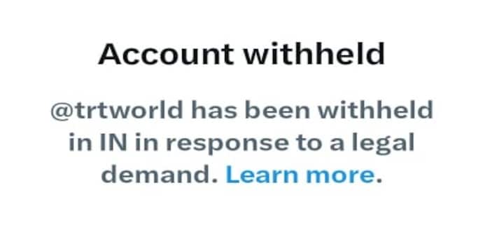 TRT World's official account blocked in India TRT World's official account blocked in India