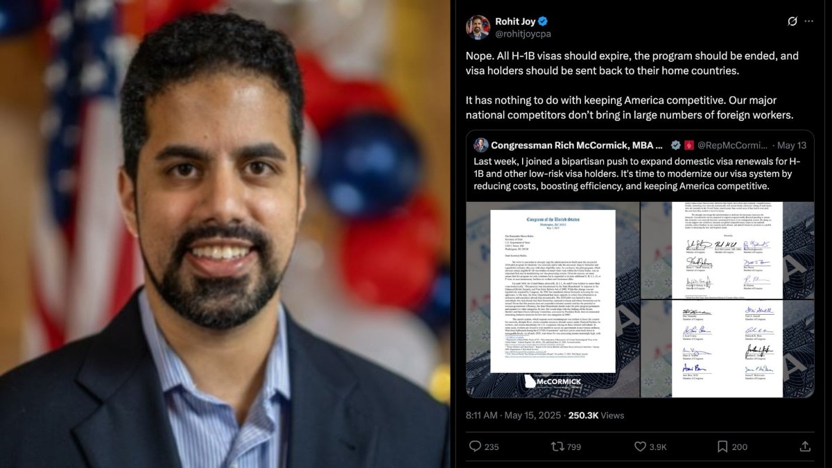 Indian netizens to US citizen Rohit Joy: “Change your name if you hate H-1B Indians” (x/@rohitjoycpa) Indian netizens to US citizen Rohit Joy: “Change your name if you hate H-1B Indians” (x/@rohitjoycpa)