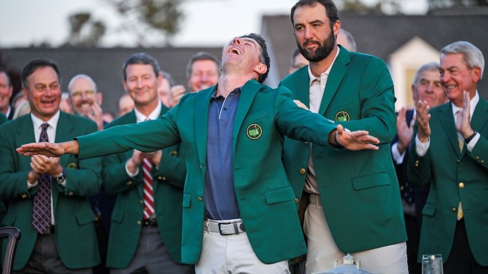 File photo of grand slam winner and world number two Rory McIlroy seen here receiving his Green Jacket from 2024 champion Scottie Scheffler after winning the Masters at Augusta National in April. Image courtesy The Masters. File photo of grand slam winner and world number two Rory McIlroy seen here receiving his Green Jacket from 2024 champion Scottie Scheffler after winning the Masters at Augusta National in April. Image courtesy The Masters.