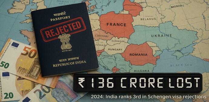 ₹136 crore lost as 1.65 lakh Schengen visas from India rejected in 2024 ₹136 crore lost as 1.65 lakh Schengen visas from India rejected in 2024