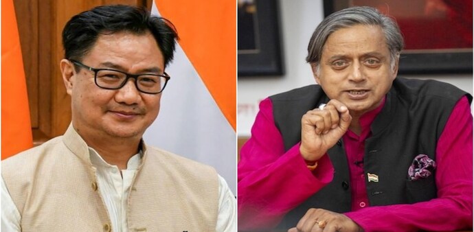 Kiren Rijiju comes to the defence of Shashi Tharoor after he comes under Congress' fire Kiren Rijiju comes to the defence of Shashi Tharoor after he comes under Congress' fire
