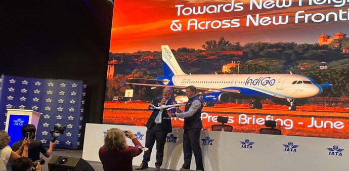 Pieter Elbers, CEO of IndiGo, announced the confirmation at the International Air Transport Association (IATA) 81st Annual General Meeting (AGM). Pieter Elbers, CEO of IndiGo, announced the confirmation at the International Air Transport Association (IATA) 81st Annual General Meeting (AGM).