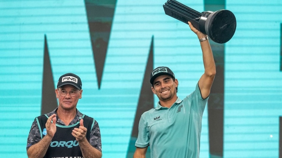 LIV Golf Virginia winner and Torque GC captain Joaquín Niemann celebrates the victory with caddie Gary Matthews at the Robert Trent Jones Golf Club in Gainesville on June 8. (Image courtesy: LIV Golf) LIV Golf Virginia winner and Torque GC captain Joaquín Niemann celebrates the victory with caddie Gary Matthews at the Robert Trent Jones Golf Club in Gainesville on June 8. (Image courtesy: LIV Golf)