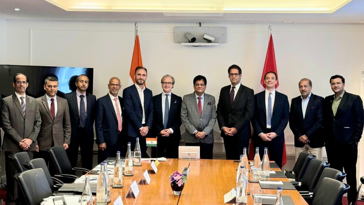 Goyal interacted with CEOs of several Swiss pharmaceutical and life sciences companies who are closely looking at investing in India. (Photo courtesy: @PiyushGoyal) Goyal interacted with CEOs of several Swiss pharmaceutical and life sciences companies who are closely looking at investing in India. (Photo courtesy: @PiyushGoyal)