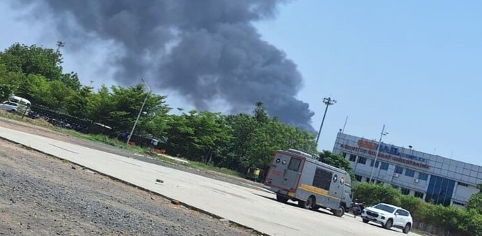 Plane crashes near Ahmedabad Airport Plane crashes near Ahmedabad Airport