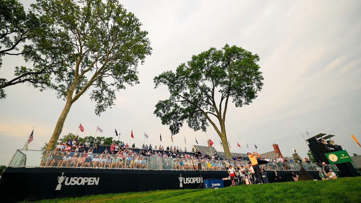 Day Two leader Sam Burns executives a drive at the 125th US Open at Oakmont Country Club on Friday. (Image courtesy: usopen.com)