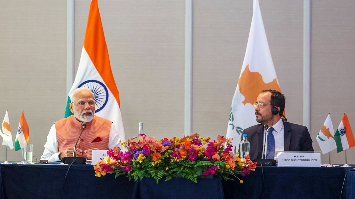 Prime Minister Narendra Modi with President of Cyprus Nikos Christodoulides during a business roundtable Prime Minister Narendra Modi with President of Cyprus Nikos Christodoulides during a business roundtable