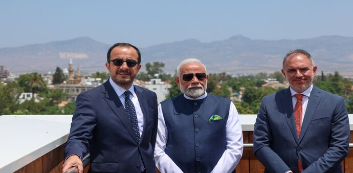 Prime Minister Narendra Modi with Nikos Christodoulides, the President of Cyprus (Photo: X/@narendramodi) Prime Minister Narendra Modi with Nikos Christodoulides, the President of Cyprus (Photo: X/@narendramodi)