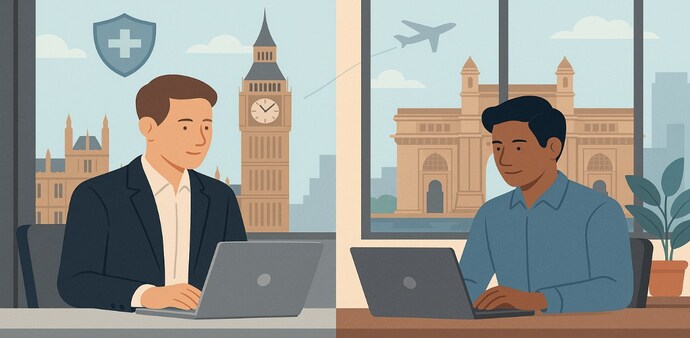 Professionals splitting time between India and the UK can now opt for global health plans that eliminate the need for two separate policies. Professionals splitting time between India and the UK can now opt for global health plans that eliminate the need for two separate policies.
