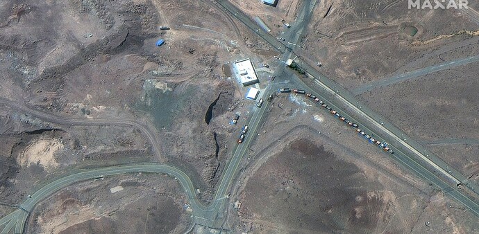Satellite images hint at Iranian logistics activity before US strike on Fordow (Maxar) Satellite images hint at Iranian logistics activity before US strike on Fordow (Maxar)