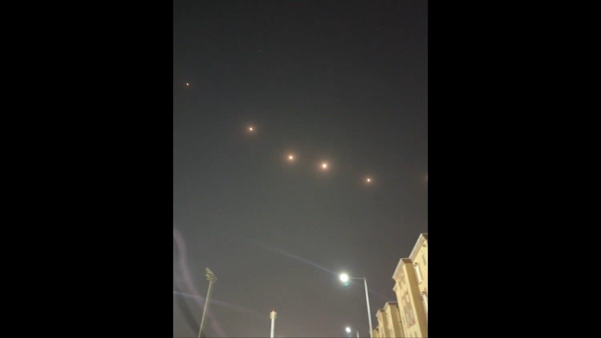 Visuals on social media showed streaks of light across the night sky as the missiles made their way towards their targets. Visuals on social media showed streaks of light across the night sky as the missiles made their way towards their targets.