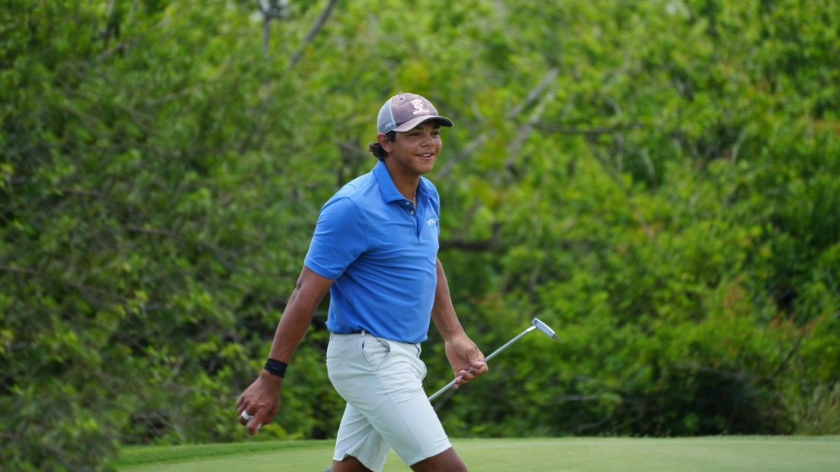 File photo of Charlie Woods from the TaylorMade Invitational in Bowling Green, Florida, last month. (Image courtesy: American Junior Golf Association) File photo of Charlie Woods from the TaylorMade Invitational in Bowling Green, Florida, last month. (Image courtesy: American Junior Golf Association)