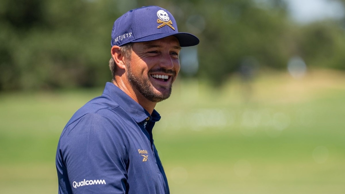 Crushers GC captain Bryson DeChambeau is a high-profile presence in the social media and tech space and the Qualcomm tie-up is a perfect fit for him. Image courtesy LIV Goof.