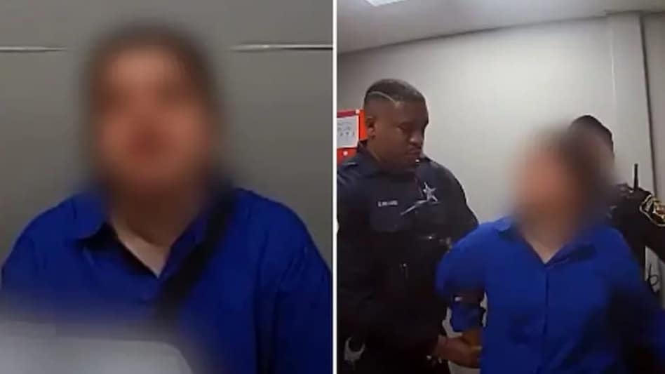 In the footage, a Target employee tells police that the woman spent nearly seven hours inside the store before trying to leave with a cart full of unpaid items.(Photos: Body Cam Edition/YouTube) In the footage, a Target employee tells police that the woman spent nearly seven hours inside the store before trying to leave with a cart full of unpaid items.(Photos: Body Cam Edition/YouTube)