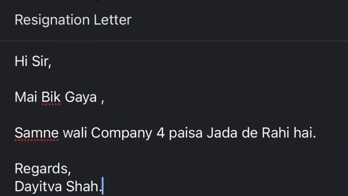 Needless to say, the terse resignation letter grabbed netizens' attention.