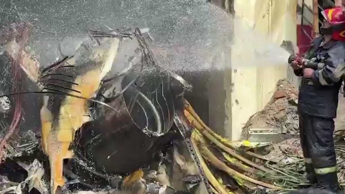 TV footage captured fire and thick black smoke from a crash site, prompting rescue teams to rush injured individuals to six hospitals.