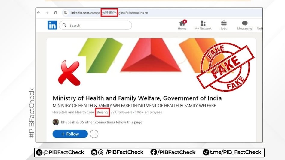 The Ministry of Health and Family Welfare ( @MoHFW_INDIA ) has NO official LinkedIn account. The Ministry of Health and Family Welfare ( @MoHFW_INDIA ) has NO official LinkedIn account.