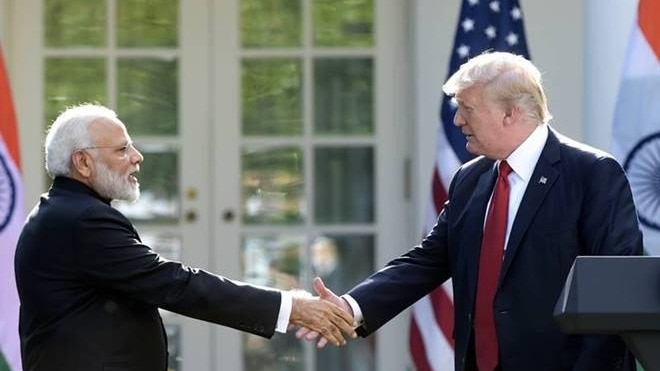 PM Narendra Modi with Donald Trump