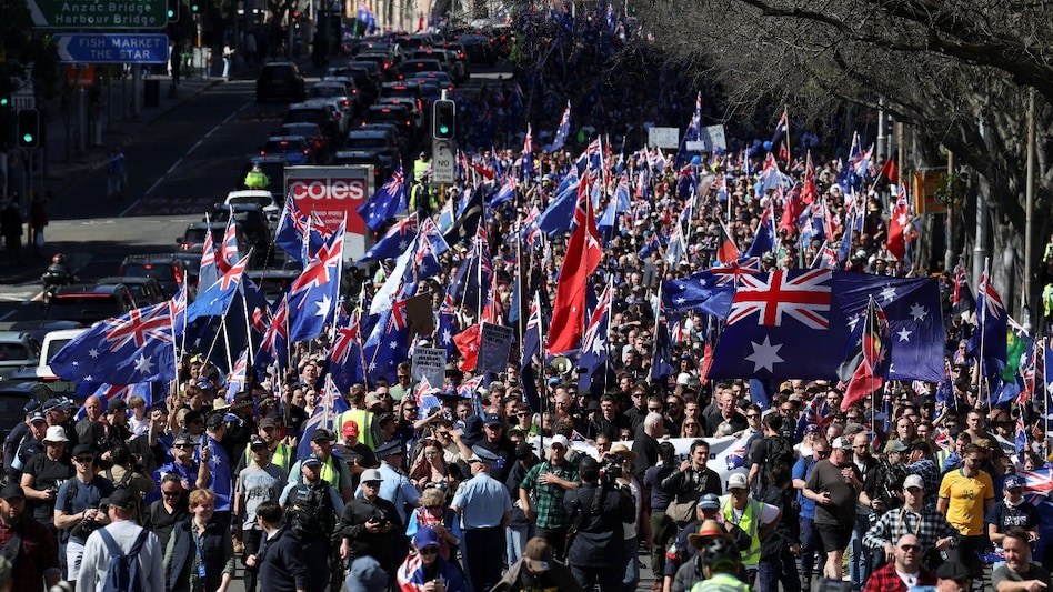 Demonstrators carry Australian flags during the 'March for Australia' anti-immigration rally, in Sydney, Australia, on August 31, 2025. (Photo: Reuters) Demonstrators carry Australian flags during the 'March for Australia' anti-immigration rally, in Sydney, Australia, on August 31, 2025. (Photo: Reuters)