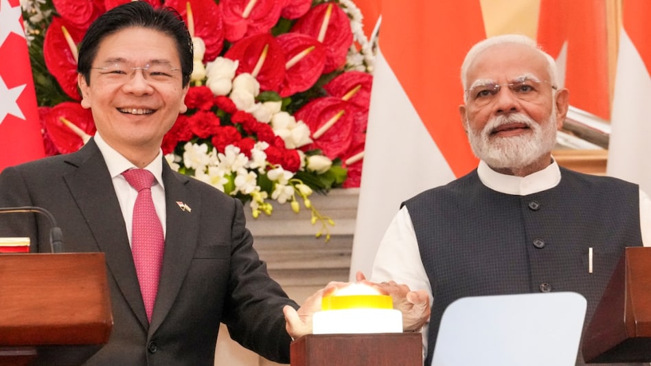 Prime Minister Narendra Modi with Singapore Prime Minister Lawrence Wong during a joint press statement in New Delhi Prime Minister Narendra Modi with Singapore Prime Minister Lawrence Wong during a joint press statement in New Delhi