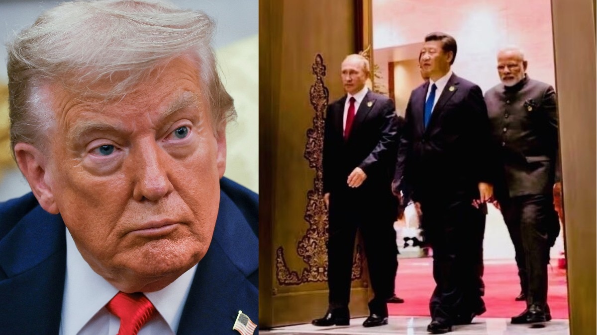 The camaraderie between the three world leaders seemingly irked Trump