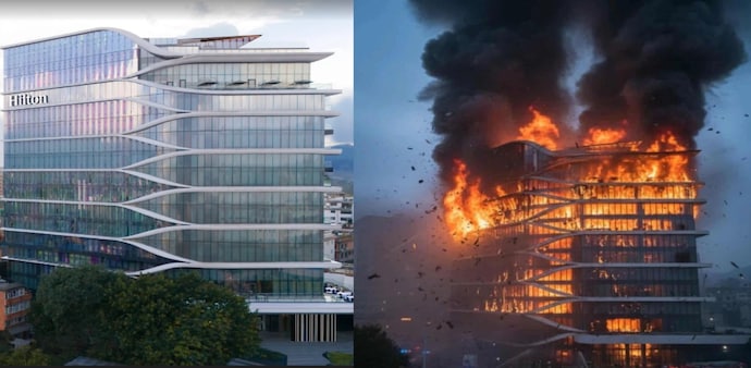 On Wednesday, the Hilton Hotel in Kathmandu was gutted down as Gen Z protests entered day 3 in Nepal. On Wednesday, the Hilton Hotel in Kathmandu was gutted down as Gen Z protests entered day 3 in Nepal.