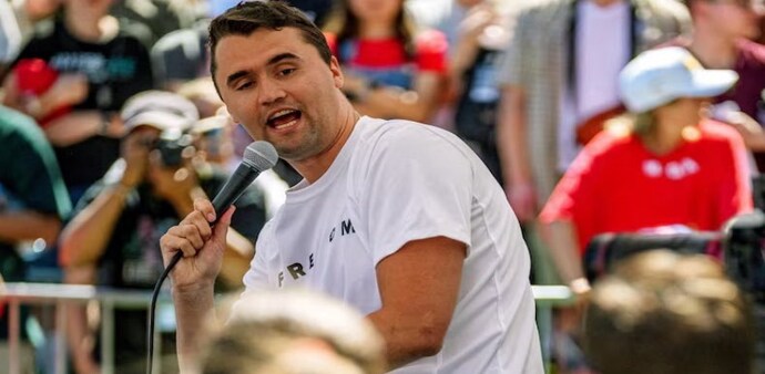 Kirk’s hardline views on immigration, race, gender, and election fraud made him a hero on the right and a provocateur on campus. Kirk’s hardline views on immigration, race, gender, and election fraud made him a hero on the right and a provocateur on campus.