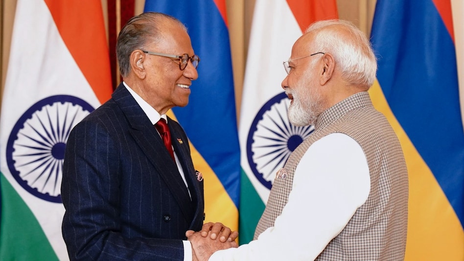 PM Modi with his Mauritius counterpart Navinchandra Ramgoolam during a bilateral meeting in Varanasi PM Modi with his Mauritius counterpart Navinchandra Ramgoolam during a bilateral meeting in Varanasi