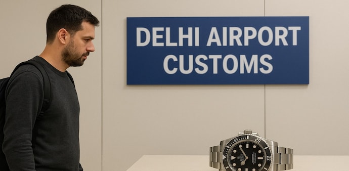 The watch was seized because the Customs department ascertained that he used the wrong channel for importing goods as part of the passenger baggage, in violation of the relevant provisions. (Image generated by AI) The watch was seized because the Customs department ascertained that he used the wrong channel for importing goods as part of the passenger baggage, in violation of the relevant provisions. (Image generated by AI)