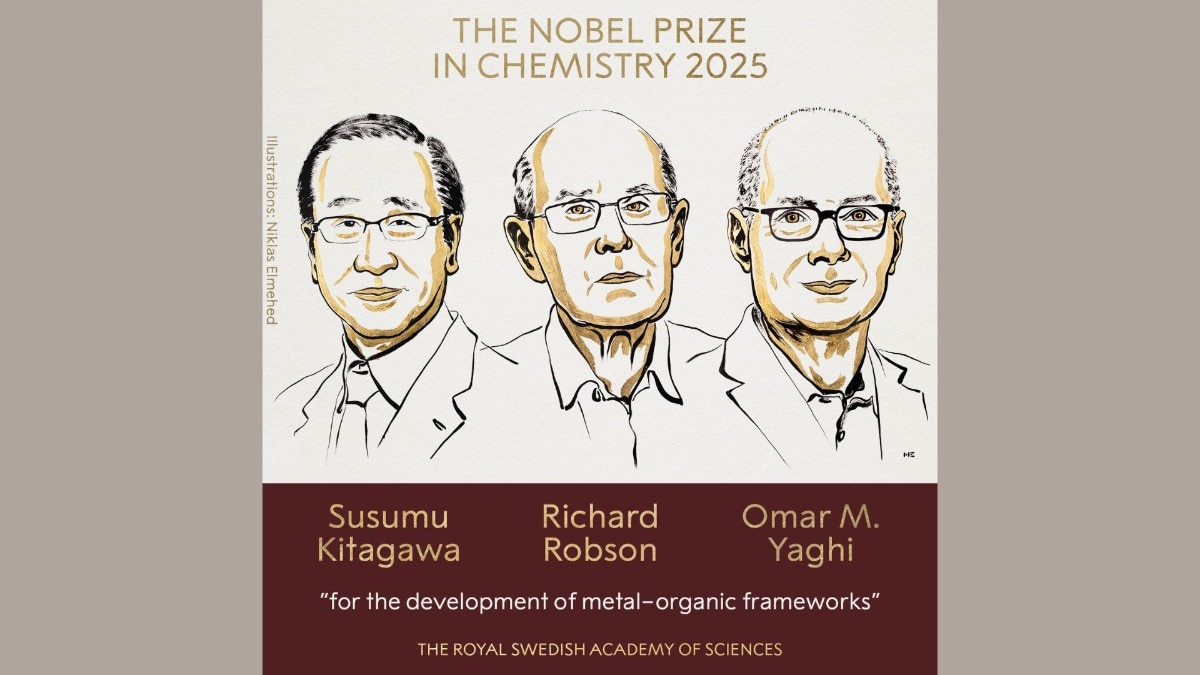 The Nobel Prize in Chemistry goes to Kitagawa, Robson, and Yaghi for their transformative work on metal-organic frameworks
