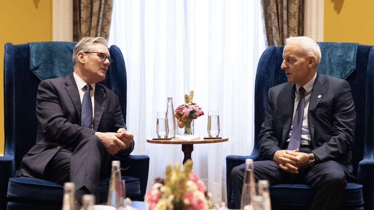 UK PM Keir Starmer with Rolls-Royce CEO Tufan Erginbilgic