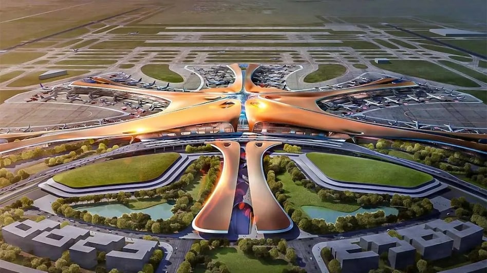 The terminal, designed by London-based Zaha Hadid Architects, draws inspiration from the lotus flower and features artwork that celebrates Maharashtra’s culture and heritage. The terminal, designed by London-based Zaha Hadid Architects, draws inspiration from the lotus flower and features artwork that celebrates Maharashtra’s culture and heritage.