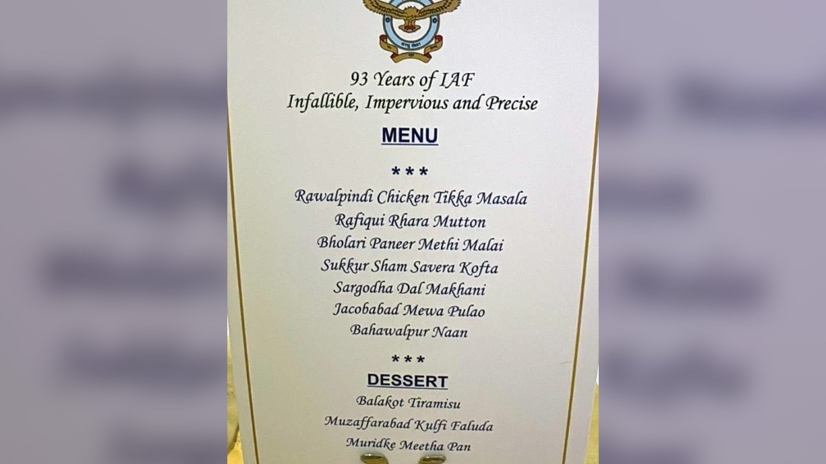 India’s IAF Day menu goes viral, mocking Pakistan’s airbases and terror strikes