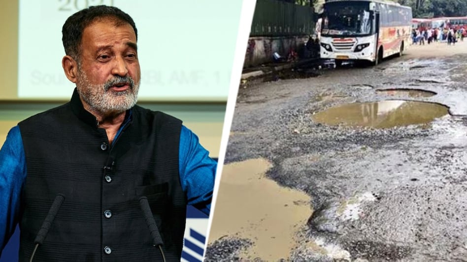 Mohandas Pai slams city leadership over pothole-ridden Bangalore roads Mohandas Pai slams city leadership over pothole-ridden Bangalore roads