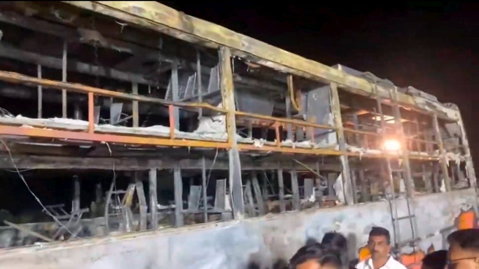 Jaisalmer bus fire kills 20 people, injures 16 Jaisalmer bus fire kills 20 people, injures 16