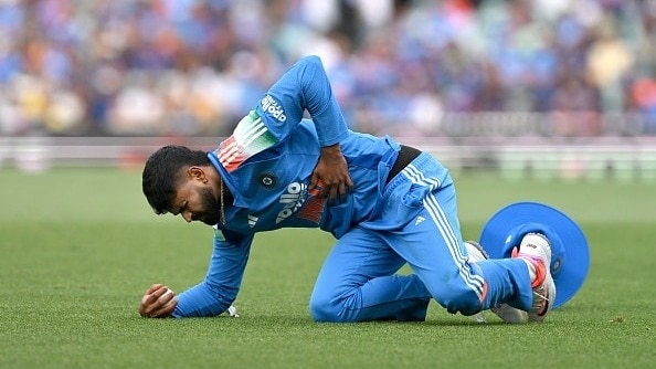 Iyer sustained the injury while attempting a running catch to dismiss Alex Carey off Harshit Rana's bowling. 