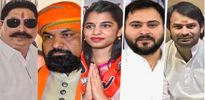 Bahubali face-off in Mokama pits JD(U)’s Anant Singh, with 28 criminal cases, against RJD’s Veena Devi, wife of rival strongman Suraj Bhan Singh. Bahubali face-off in Mokama pits JD(U)’s Anant Singh, with 28 criminal cases, against RJD’s Veena Devi, wife of rival strongman Suraj Bhan Singh.