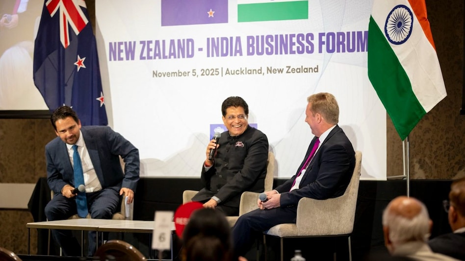 Piyush Goyal with his New Zealand counterpart Todd McClay during the India-New Zealand Business Forum in Auckland Piyush Goyal with his New Zealand counterpart Todd McClay during the India-New Zealand Business Forum in Auckland