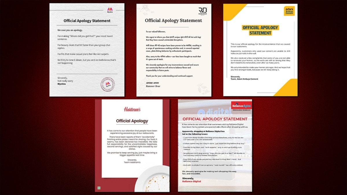 India's apology spree: Brands say sorry for exceeding your expectations