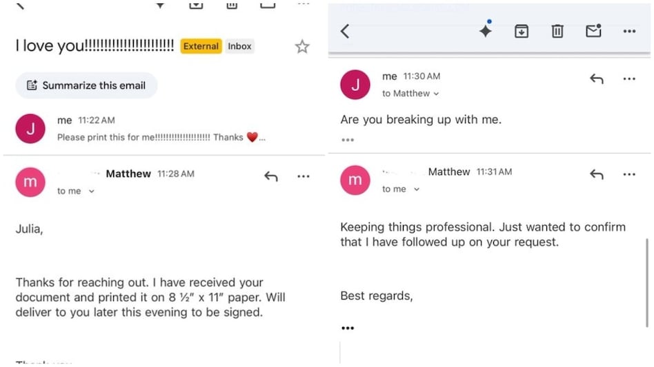 Woman shares how boyfriend ‘colleague zoned’ her over work email, his reply goes viral Woman shares how boyfriend ‘colleague zoned’ her over work email, his reply goes viral