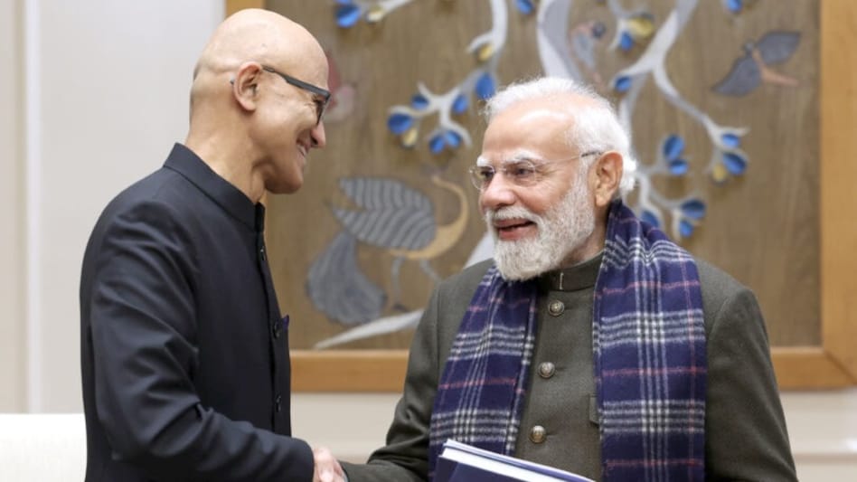 Satya Nadella, Chairman and CEO, Microsoft, with Prime Minister Narendra Modi Satya Nadella, Chairman and CEO, Microsoft, with Prime Minister Narendra Modi
