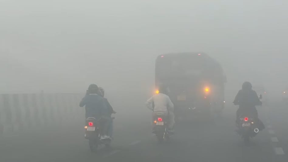 Visibility across the city remained low due to thick haze. Visibility across the city remained low due to thick haze.