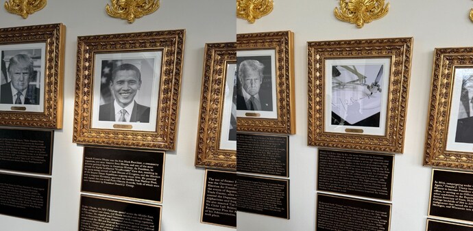 One of the most controversial plaques targets President Joe Biden, referring to him as “Sleepy Joe” and calling him “the worst President in American history”. One of the most controversial plaques targets President Joe Biden, referring to him as “Sleepy Joe” and calling him “the worst President in American history”.